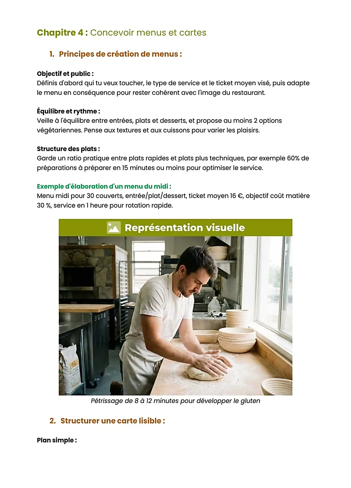 Example Fiche de Révision BP Cuisine