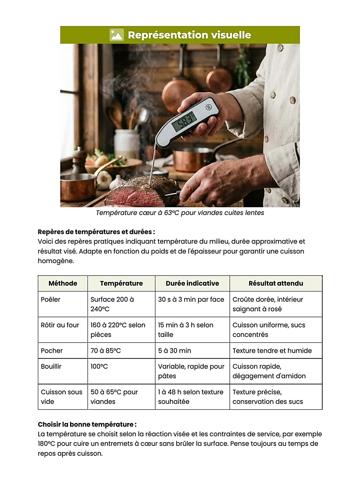 Example Fiche de Révision BP Cuisine